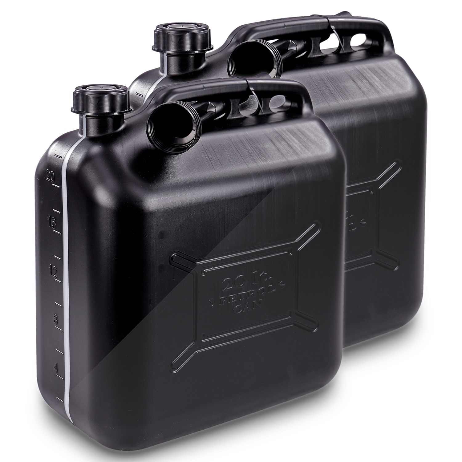 Proplus 2x Benzinkanister 20L Kunststoff schwarz UN-geprüft [Hersteller-Nr. 530047]