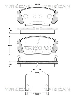 Triscan Bremsbelagsatz, Scheibenbremse [Hersteller-Nr. 811043033] für Kia, Hyundai