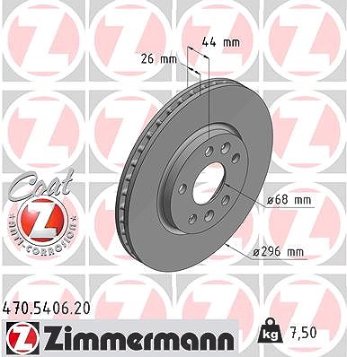 Zimmermann Bremsscheibe [Hersteller-Nr. 470.5406.20] für Alpine, Nissan, Renault, Mercedes-Benz