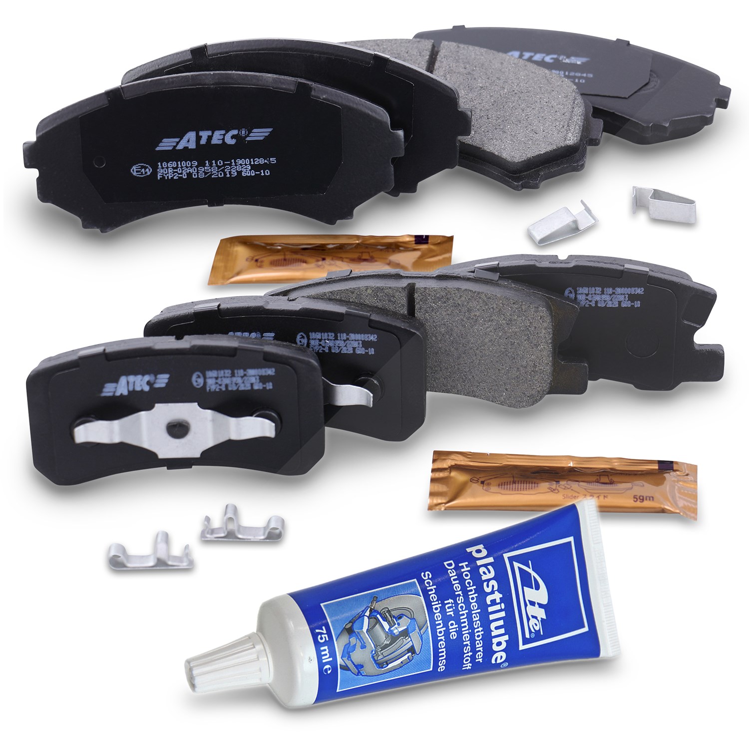 Bestprice Satz Bremsbeläge + Plastilube vorne hinten [Hersteller-Nr. 40372010] für Mitsubishi