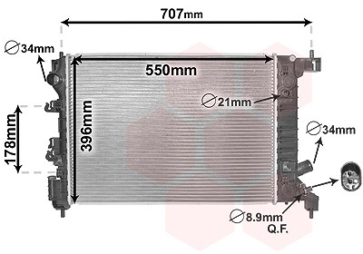 Van Wezel Kühler, Motorkühlung [Hersteller-Nr. 08002047] für Chevrolet