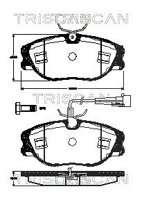 Triscan Bremsbelagsatz, Scheibenbremse [Hersteller-Nr. 811015042] für Fiat, Alfa Romeo, Lancia
