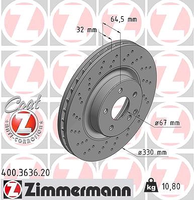 Zimmermann Bremsscheibe [Hersteller-Nr. 400.3636.20] für Mercedes-Benz