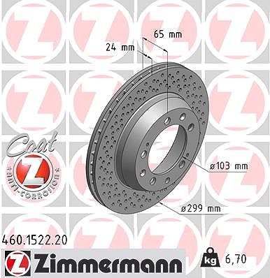 Zimmermann Bremsscheibe [Hersteller-Nr. 460.1522.20] für Porsche