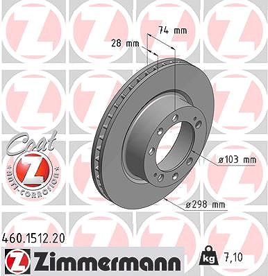 Zimmermann Bremsscheibe [Hersteller-Nr. 460.1512.20] für Porsche