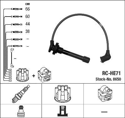 Ngk Zündleitungssatz [Hersteller-Nr. 8650] für Honda