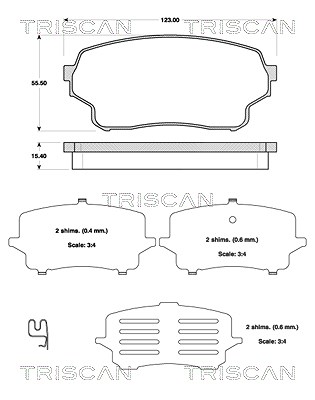 Triscan Bremsbelagsatz, Scheibenbremse [Hersteller-Nr. 811069016] für Suzuki