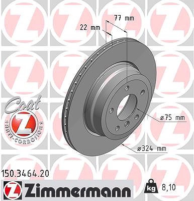 Zimmermann Bremsscheibe [Hersteller-Nr. 150.3464.20] für BMW
