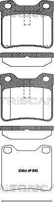 Triscan Bremsbelagsatz, Scheibenbremse [Hersteller-Nr. 811028004] für Peugeot