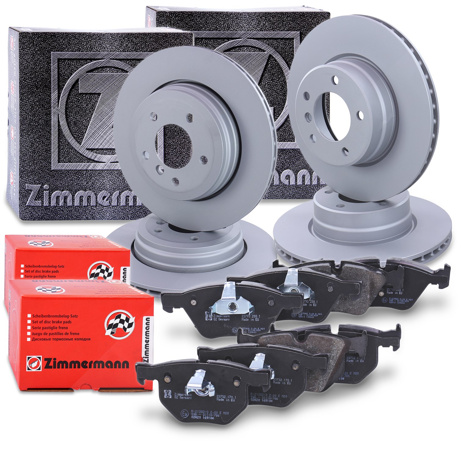Zimmermann 4x Bremsscheiben+Beläge Vorne+Hinten [Hersteller-Nr. 40197185] für BMW
