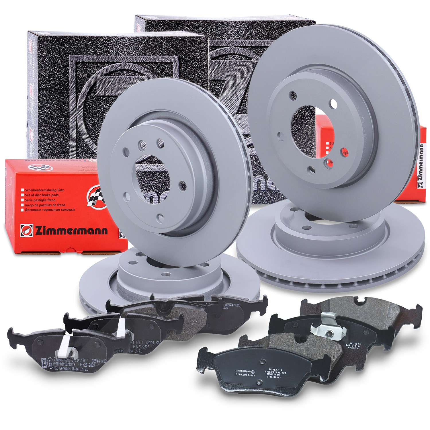Zimmermann 4x Bremsscheiben+Beläge Vorne+Hinten [Hersteller-Nr. 40197189] für BMW
