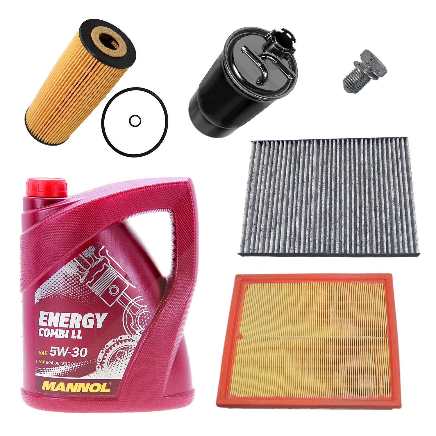 Bestprice Inspektionspaket Filtersatz SET B + 5W-30 Motoröl [Hersteller-Nr. 10491150] für VW, Skoda