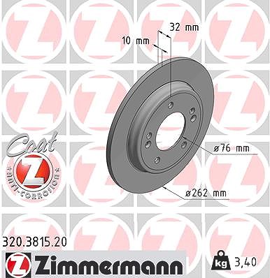 Zimmermann Bremsscheibe [Hersteller-Nr. 320.3815.20] für Hyundai, Kia