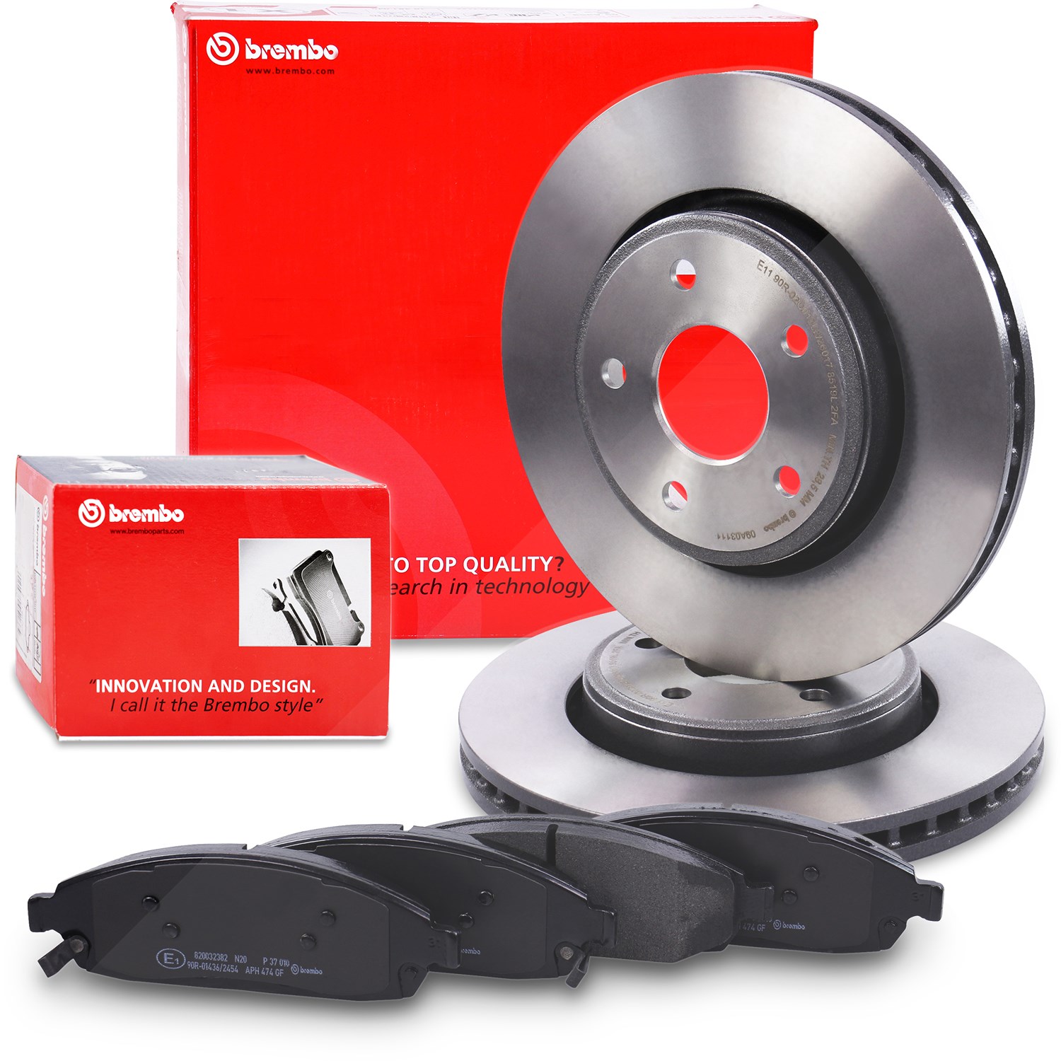 Brembo Bremsscheiben Coated+Bremsbeläge Vorne [Hersteller-Nr. 10697992] für Jeep