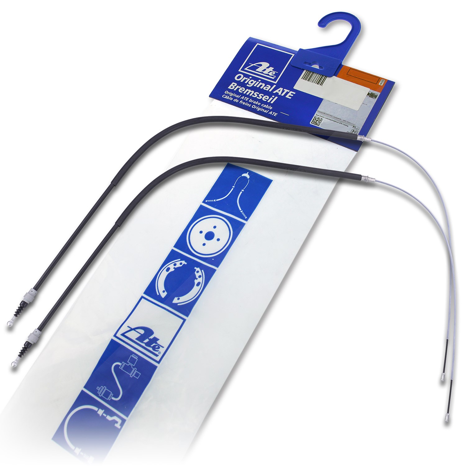 Ate 2x Handbremsseil für Scheibenbremse Hinten [Hersteller-Nr. 40371795] für VW