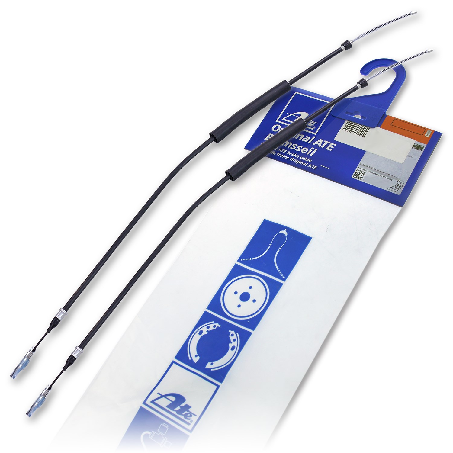 Ate 2x Handbremsseil für Trommelbremse Hinterachse [Hersteller-Nr. 40372104] für Audi