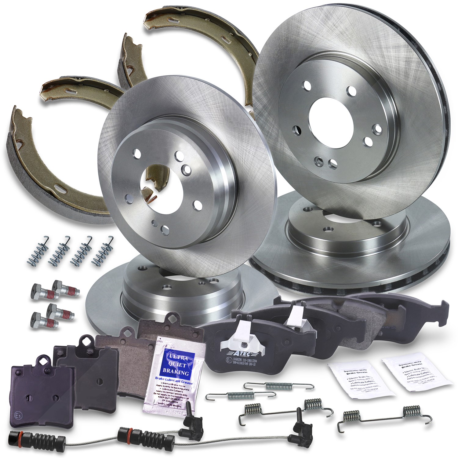 Bestprice Bremsscheiben + Bremsbeläge Vorne + Hinten [Hersteller-Nr. 10603850] für Mercedes-Benz
