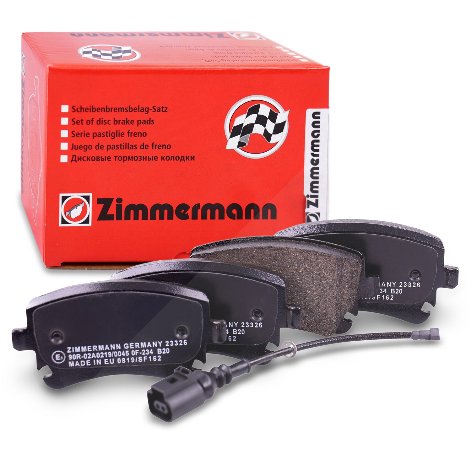 Zimmermann Bremsbelagsatz mit Warnkontakt hinten [Hersteller-Nr. 23326.175.1] für VW