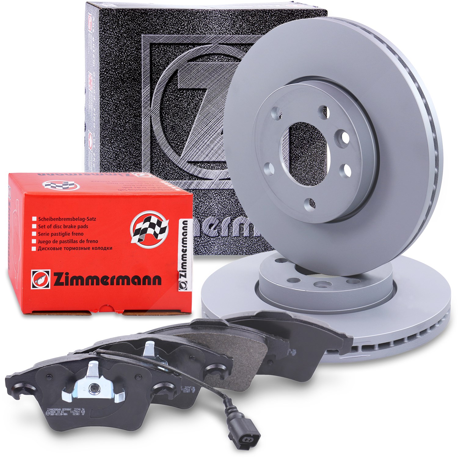 Zimmermann Bremsscheiben + Bremsbeläge Vorderachse [Hersteller-Nr. 10697722] für VW