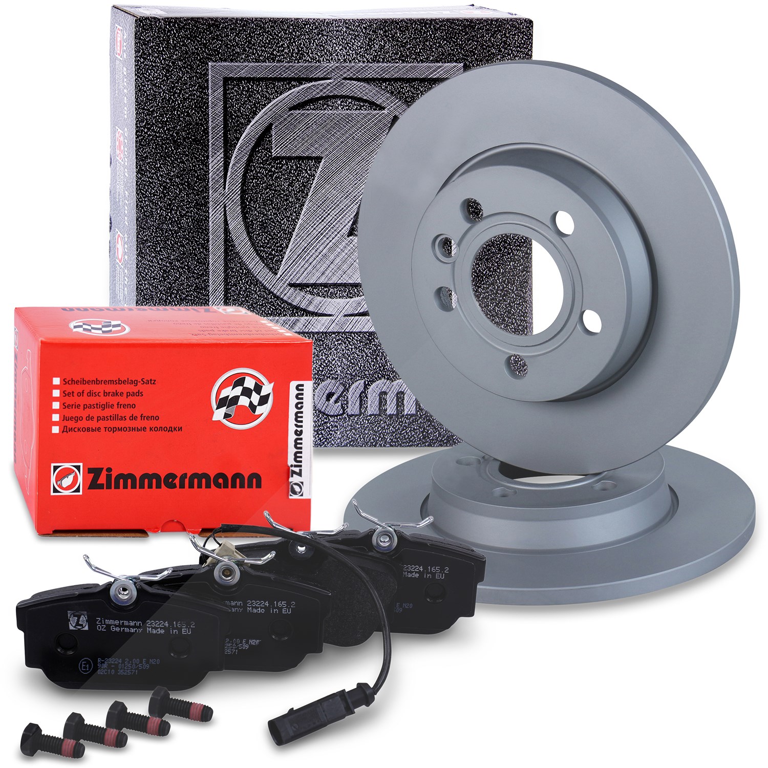 Zimmermann Bremsscheiben + Bremsbeläge Hinterachse [Hersteller-Nr. 10697745] für VW