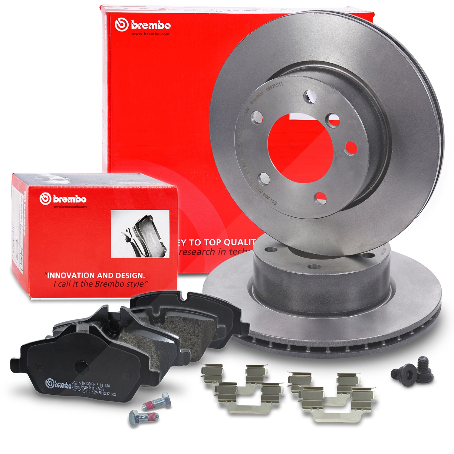 Brembo Bremsscheiben + Bremsbeläge Vorne [Hersteller-Nr. 40372500] für BMW