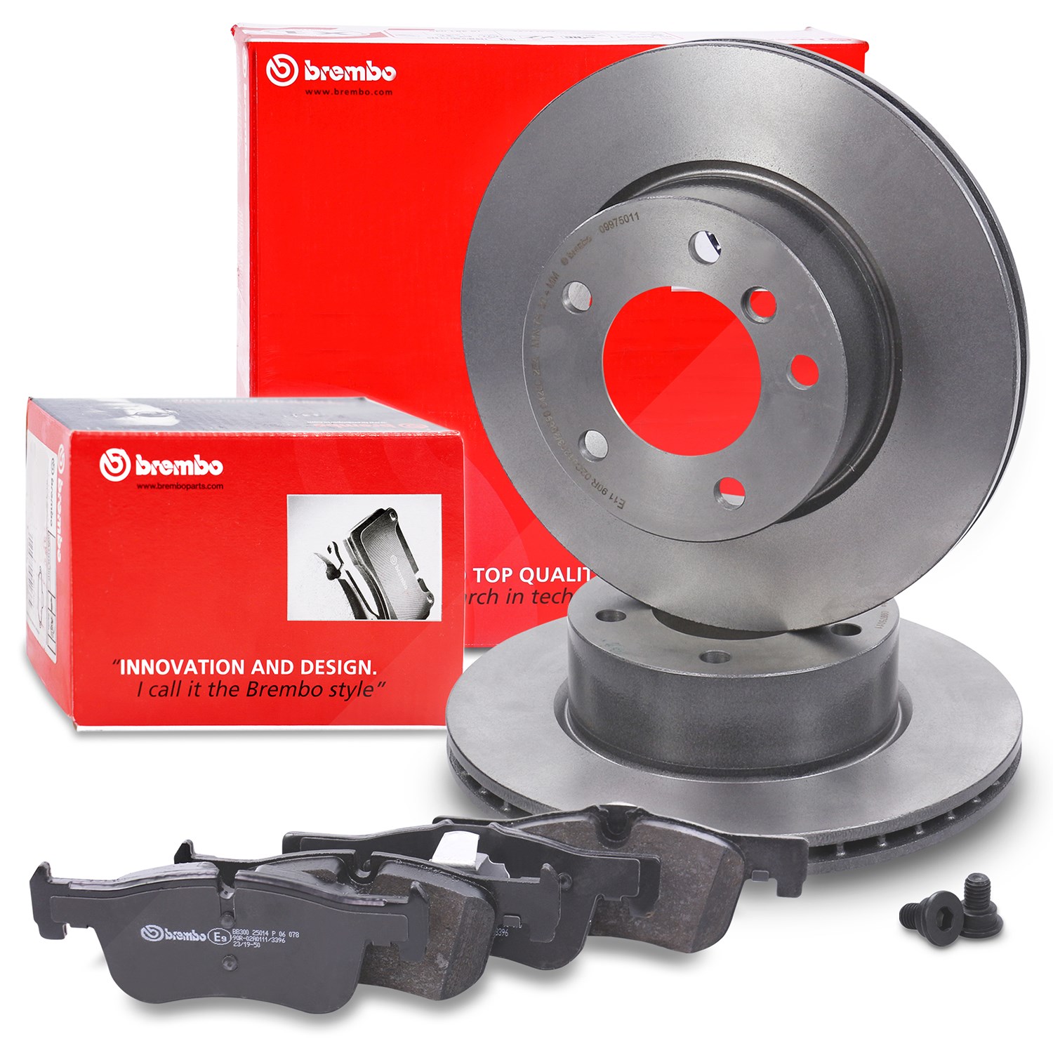 Brembo Bremsscheiben + Bremsbeläge Vorne [Hersteller-Nr. 40372501] für BMW