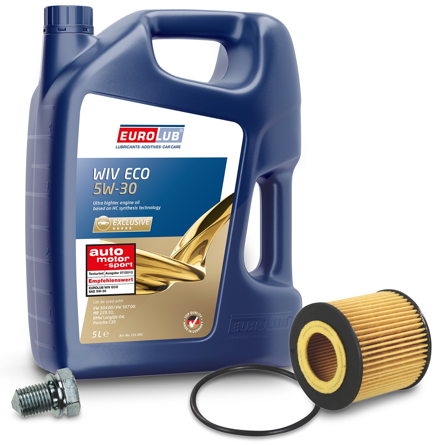 Bestprice Ölfilter + 5L EUROLUB WIV ECO SAE 5W-30 [Hersteller-Nr. 10492582] für Seat, VW