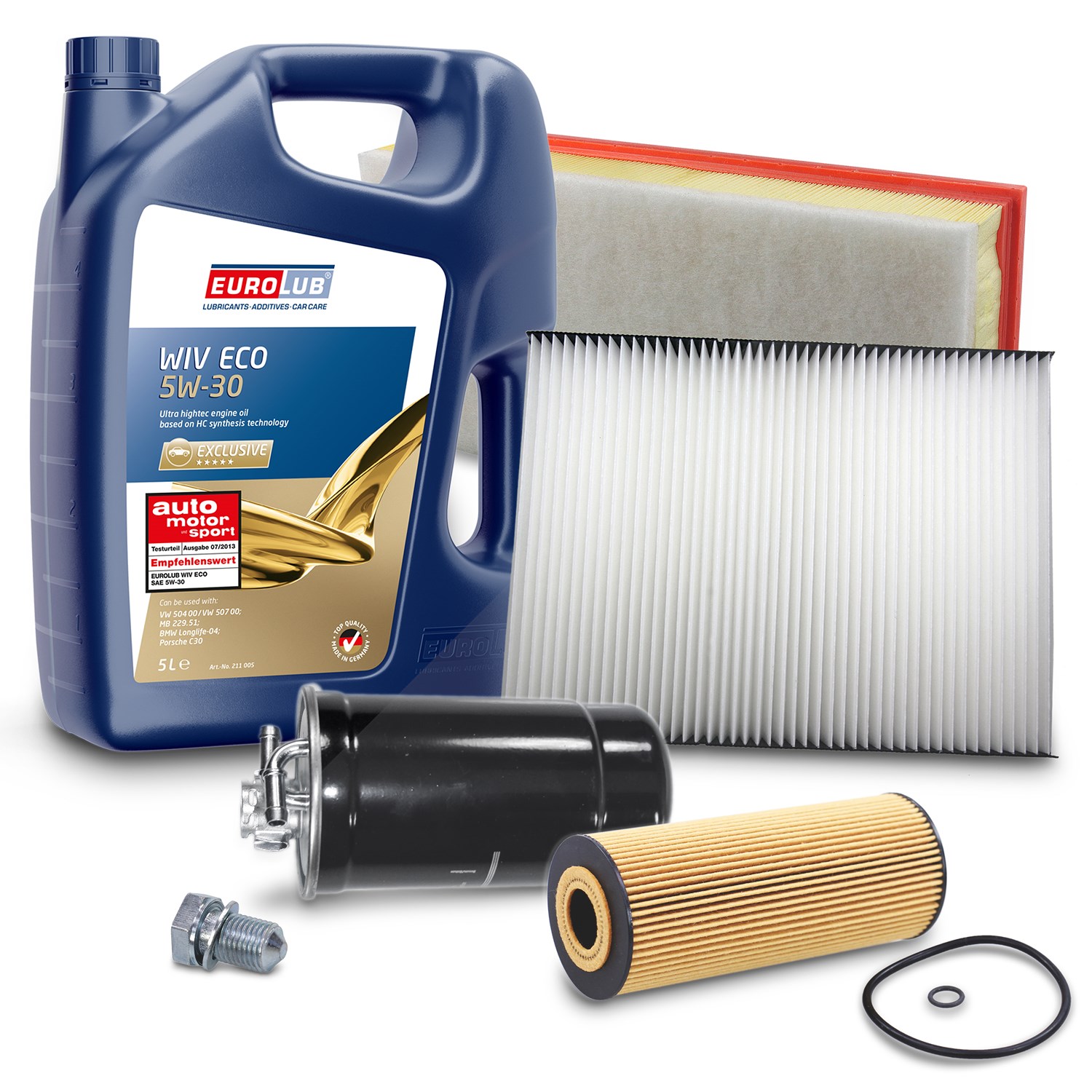 Bestprice Inspektionspaket Filtersatz SET B+5l Öl [Hersteller-Nr. 10493571] für VW, Audi, Skoda