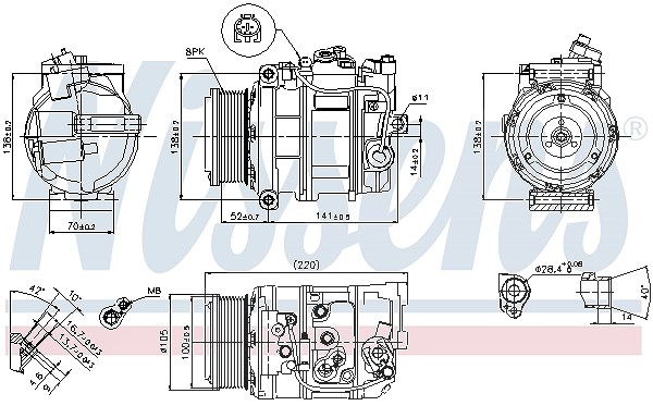 Nissens Kompressor, Klimaanlage [Hersteller-Nr. 89412] für Mercedes-Benz