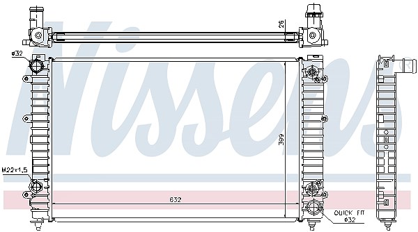 Nissens Kühler, Motorkühlung [Hersteller-Nr. 60493A] für Audi