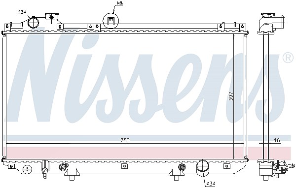 Nissens Kühler, Motorkühlung [Hersteller-Nr. 64762] für Lexus