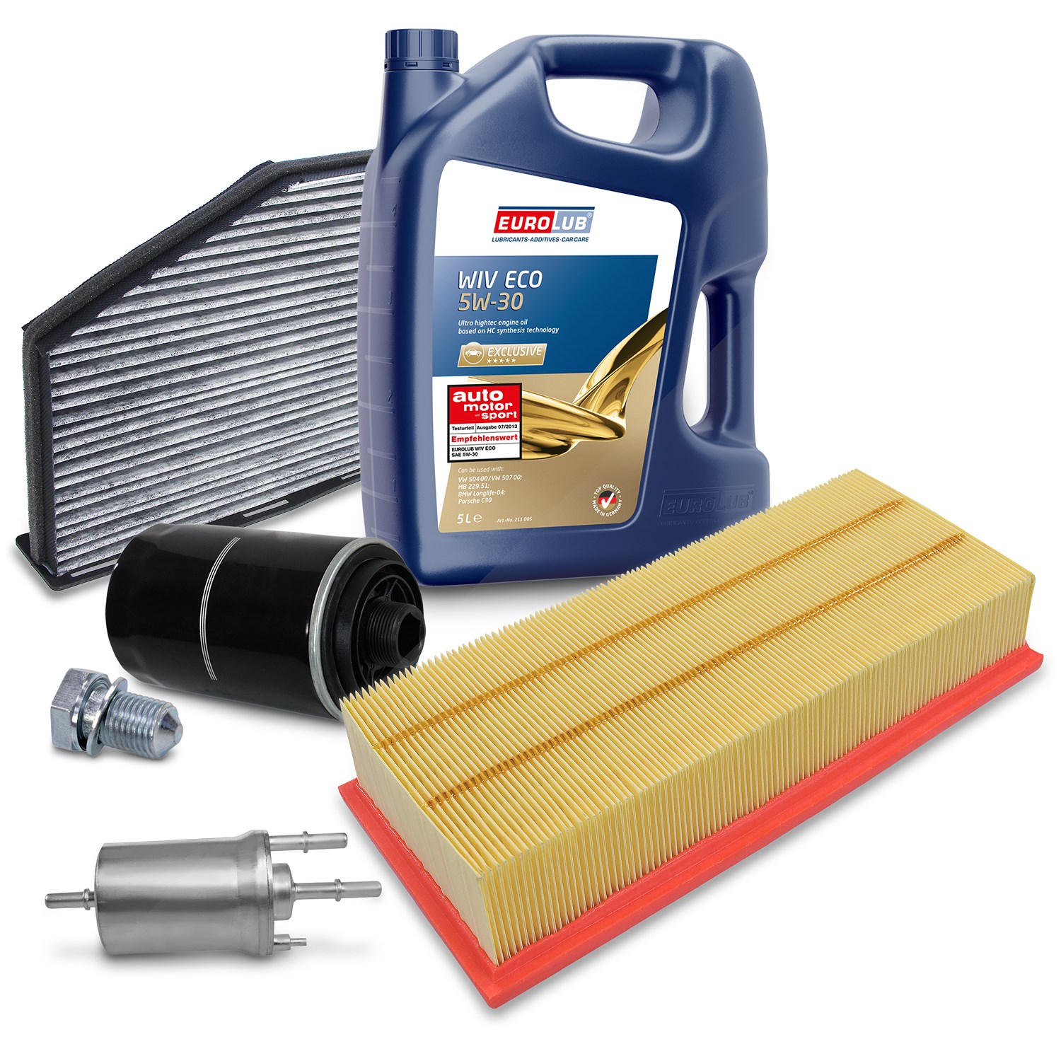 Bestprice Inspektionspaket Filtersatz SET B + 5l ÖL [Hersteller-Nr. 40207746] für Audi, Seat, VW, Skoda