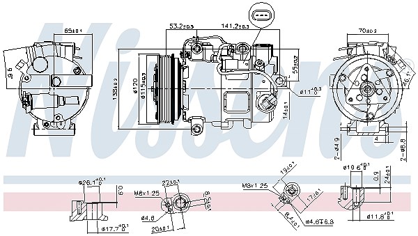 Nissens Kompressor, Klimaanlage [Hersteller-Nr. 890739] für Infiniti, Mercedes-Benz