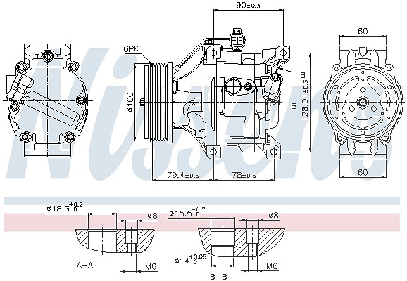 Nissens Kompressor, Klimaanlage [Hersteller-Nr. 89530] für Toyota