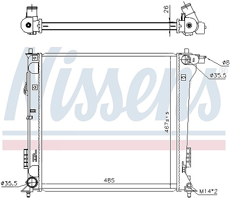 Nissens Kühler, Motorkühlung [Hersteller-Nr. 606671] für Hyundai