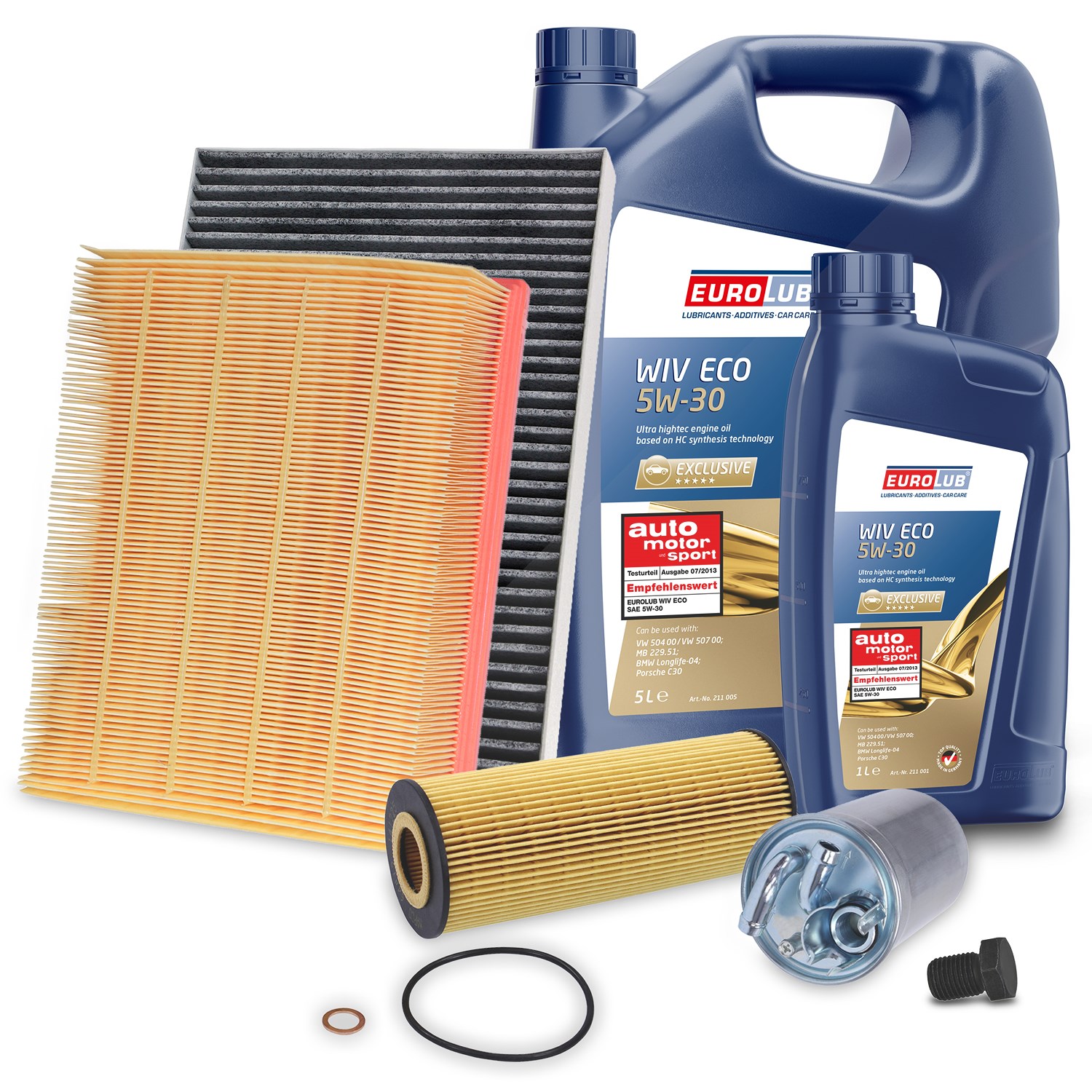 Bestprice Inspektionspaket Filtersatz SET B + 6l ÖL [Hersteller-Nr. 40197649] für Audi