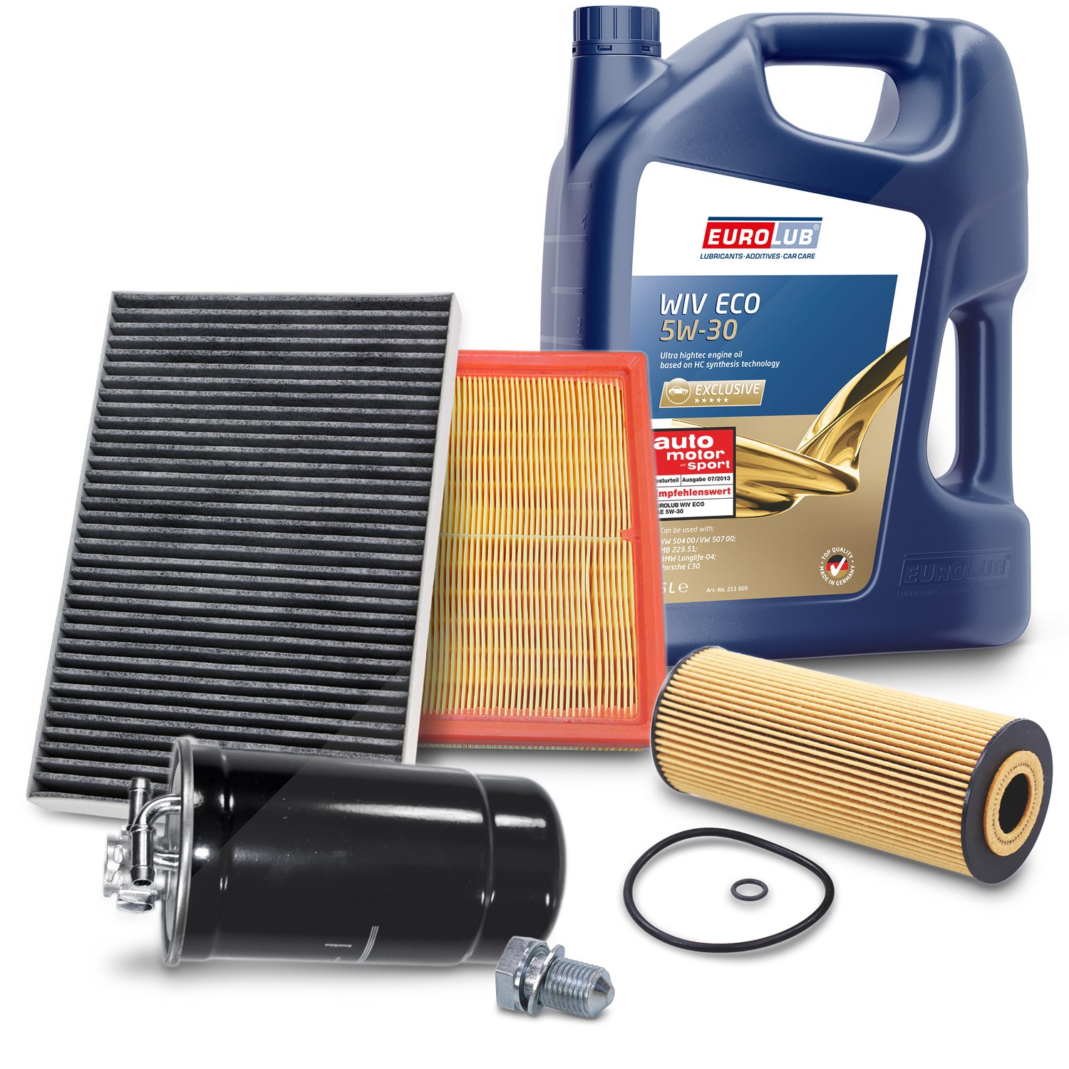 Bestprice Inspektionspaket Filtersatz SET B + 5l ÖL [Hersteller-Nr. 40197746] für Audi