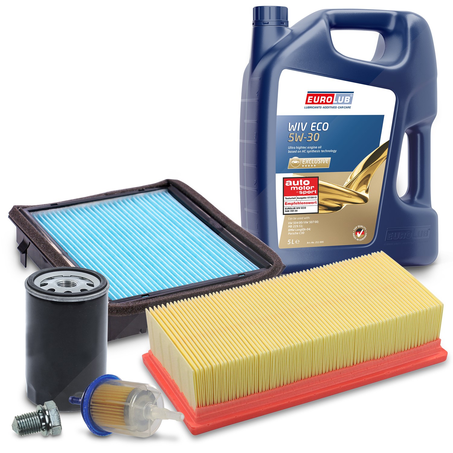 Bestprice Inspektionspaket Filtersatz SET B + 5l ÖL [Hersteller-Nr. 40207438] für VW
