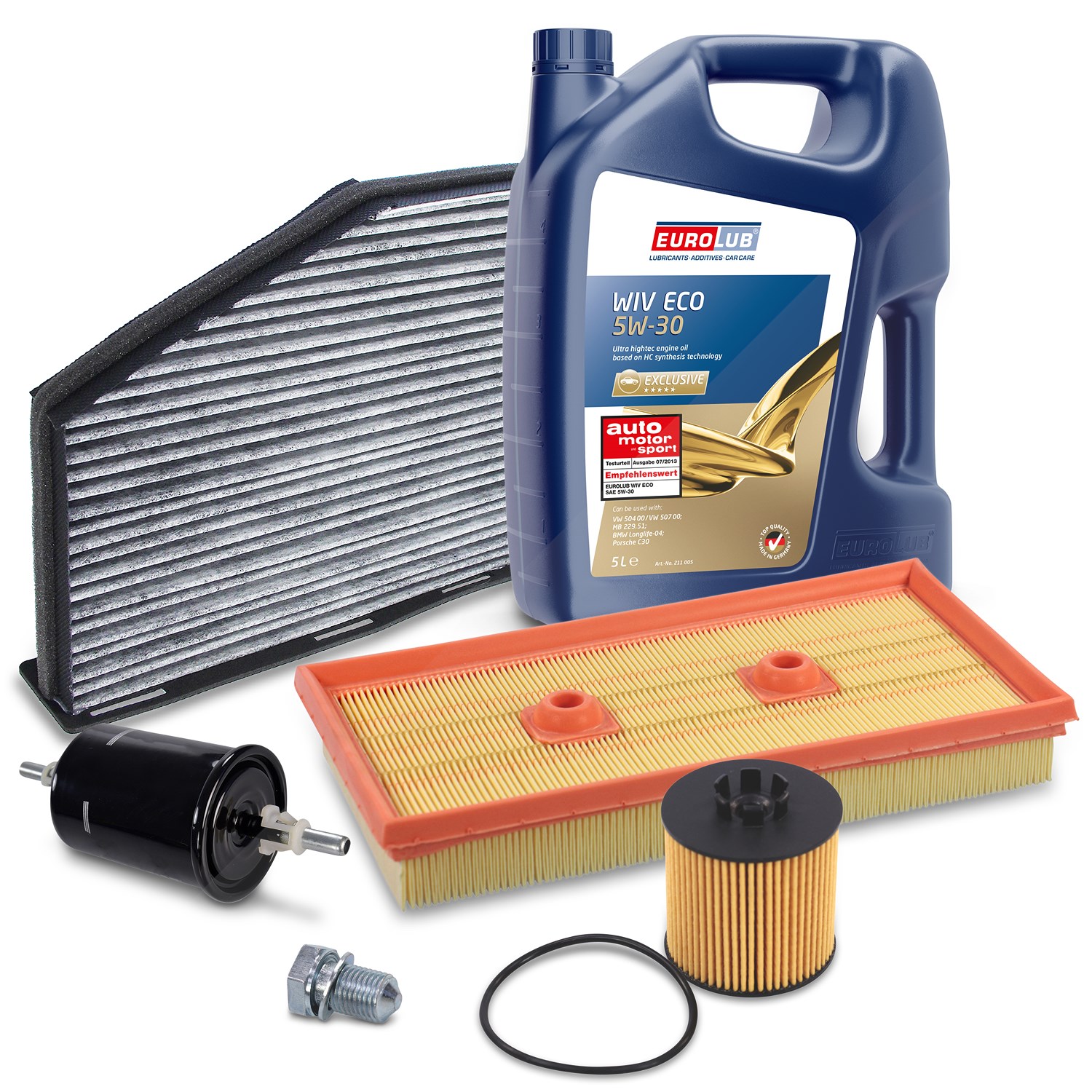 Bestprice Inspektionspaket Filtersatz SET B + 5l ÖL [Hersteller-Nr. 40207444] für Audi, VW