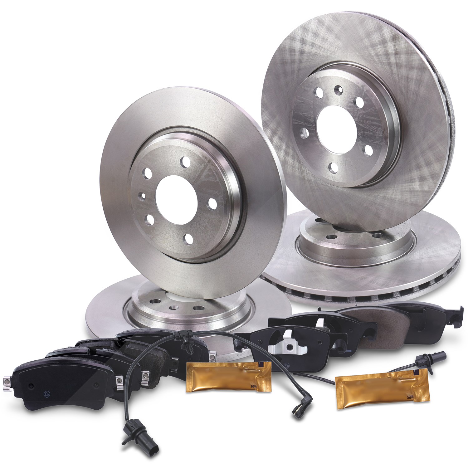 Bestprice Bremsscheiben + Bremsbeläge Vorne + Hinten [Hersteller-Nr. 40372252] für Audi