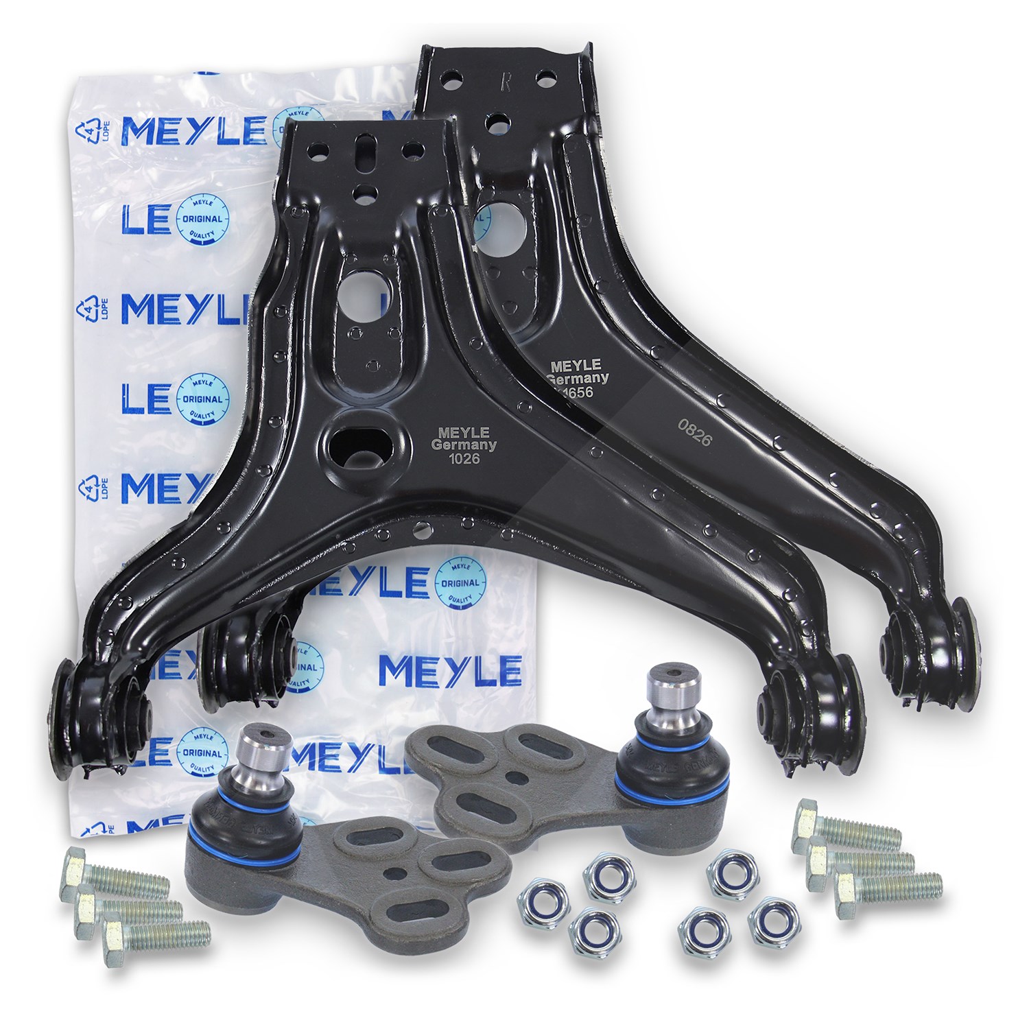 Meyle 2x Querlenker + Traggelenke vorne [Hersteller-Nr. 40378627] für Audi