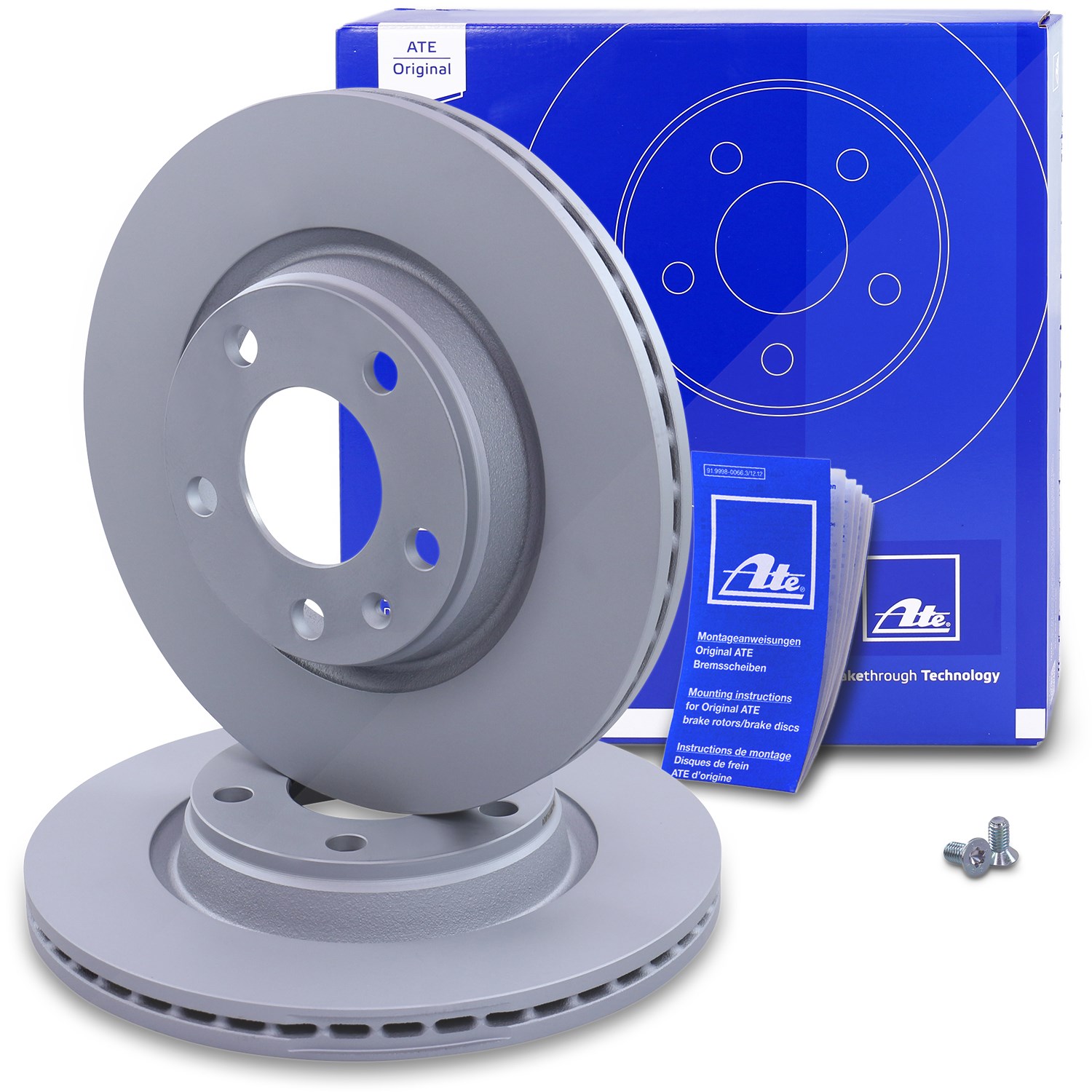 Ate 2x Bremsscheibe Vorderachse Belüftet [Hersteller-Nr. 24.0122-0152.1] für VW, Audi, Seat
