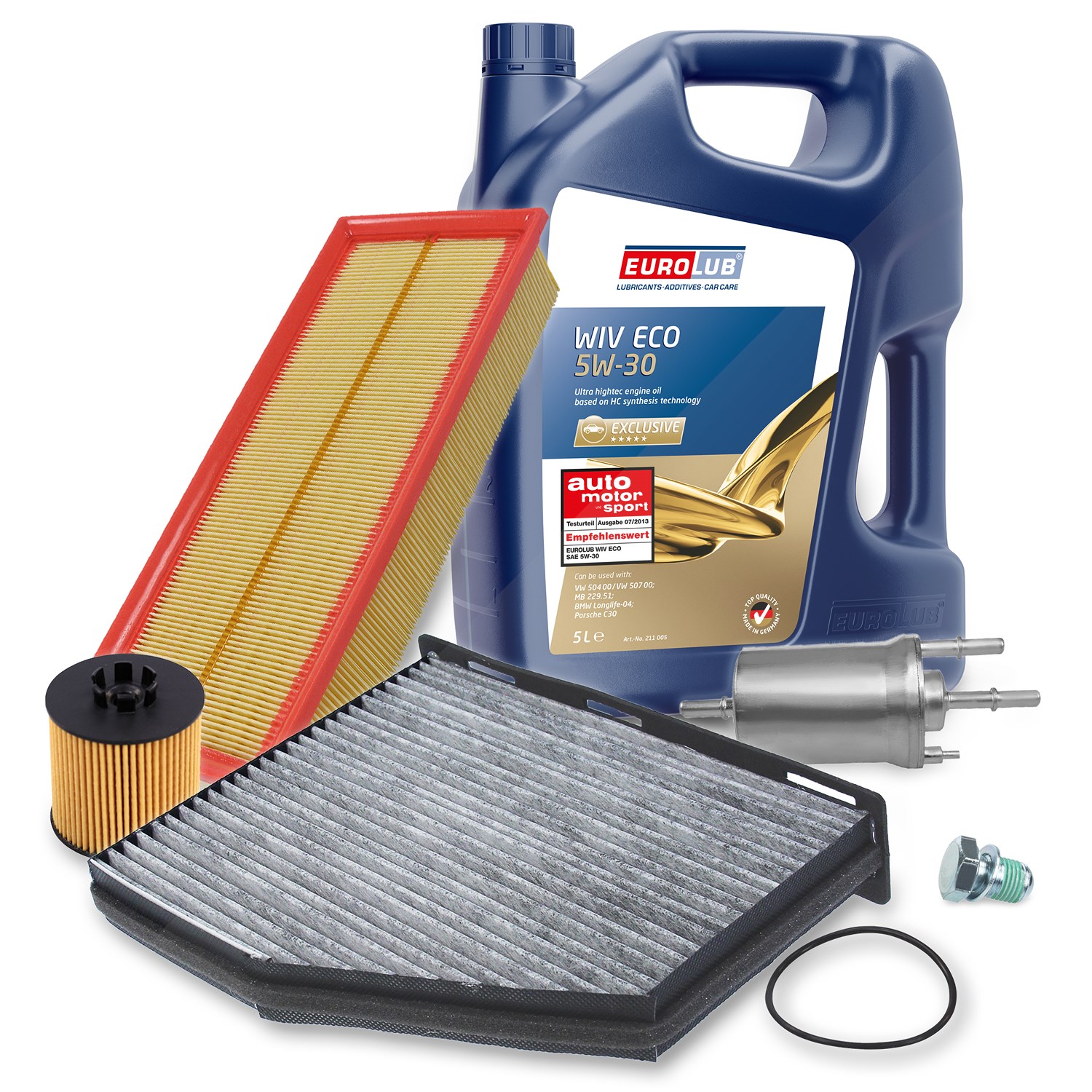 Bestprice Inspektionspaket Filtersatz SET B + 5l ÖL [Hersteller-Nr. 40207525] für VW