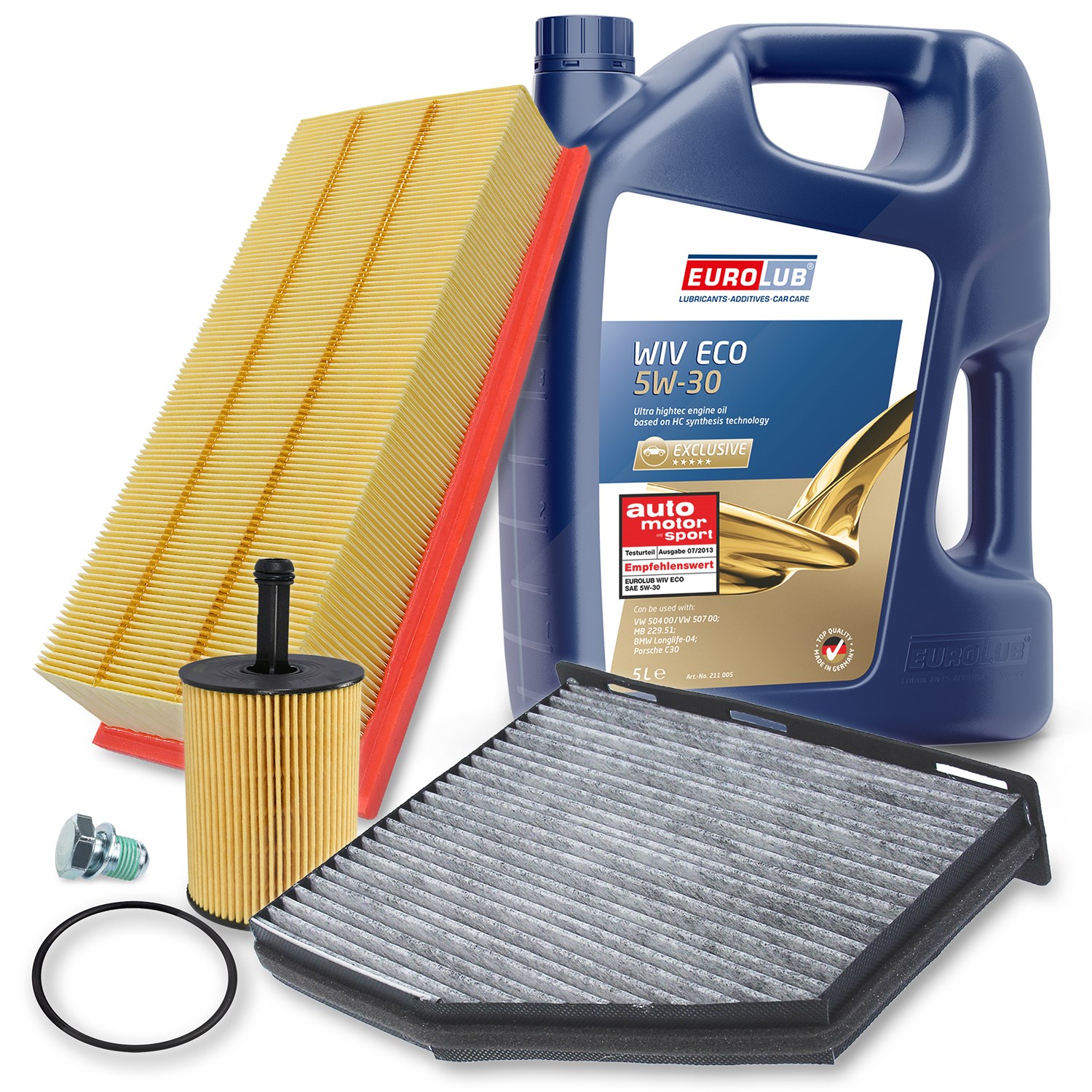 Bestprice Inspektionspaket Filtersatz SET A + 5l ÖL [Hersteller-Nr. 10493590] für VW, Audi, Seat, Skoda