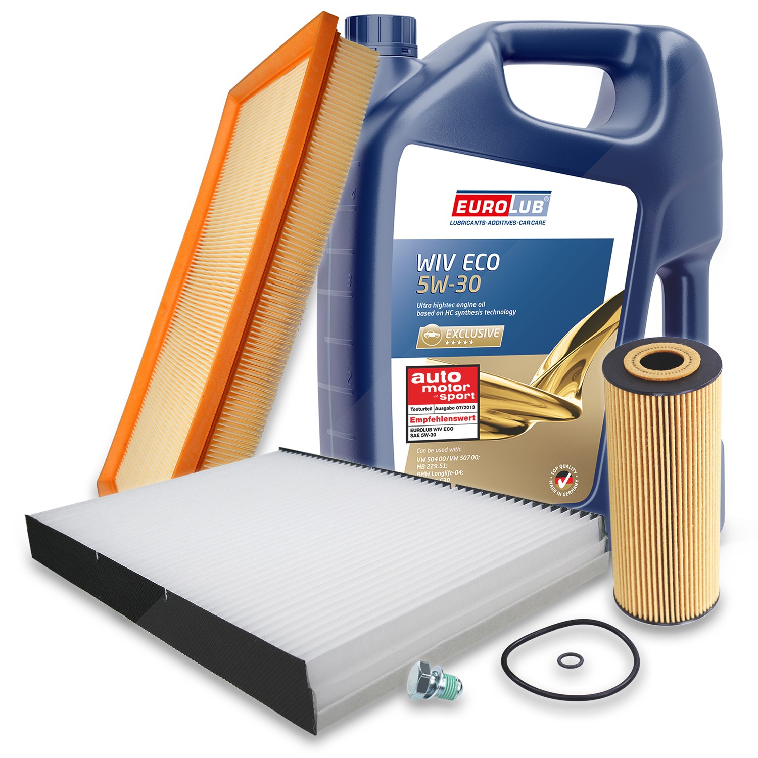 Bestprice Inspektionspaket Filtersatz SET A + 5l ÖL [Hersteller-Nr. 10493600] für Skoda, VW, Audi