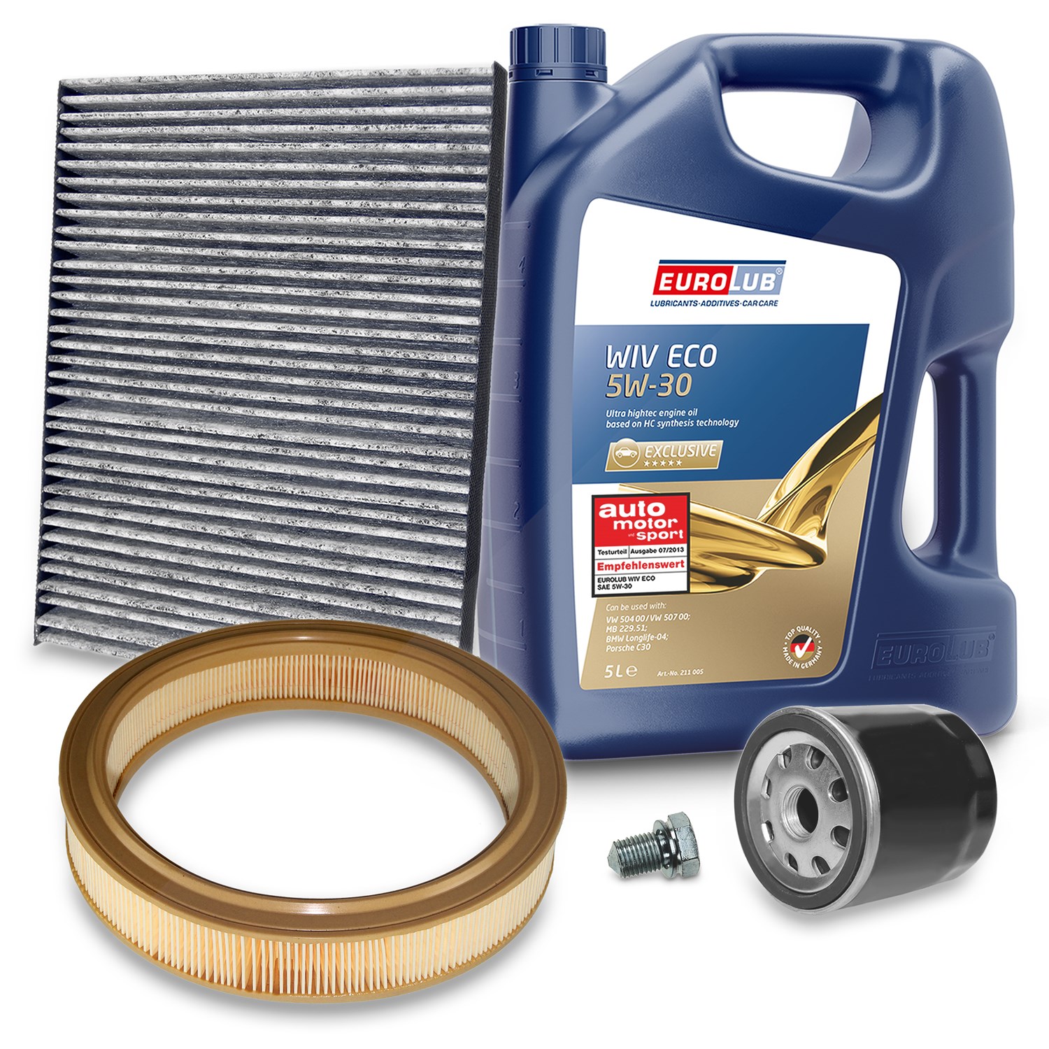 Bestprice Inspektionspaket Filtersatz SET A + 5l ÖL [Hersteller-Nr. 10493637] für Seat, VW