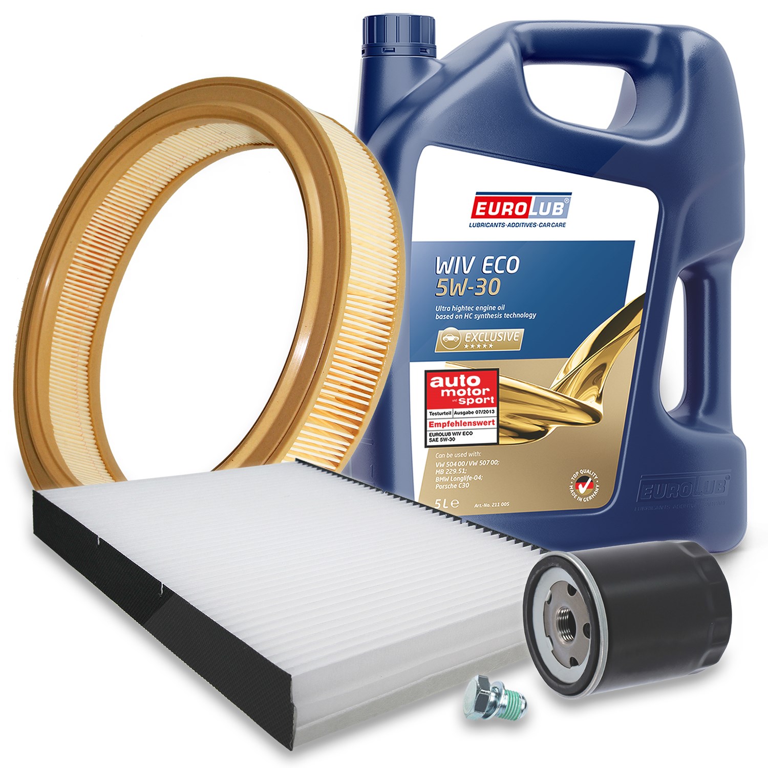 Bestprice Inspektionspaket Filtersatz SET A + 5l ÖL [Hersteller-Nr. 10493649] für VW