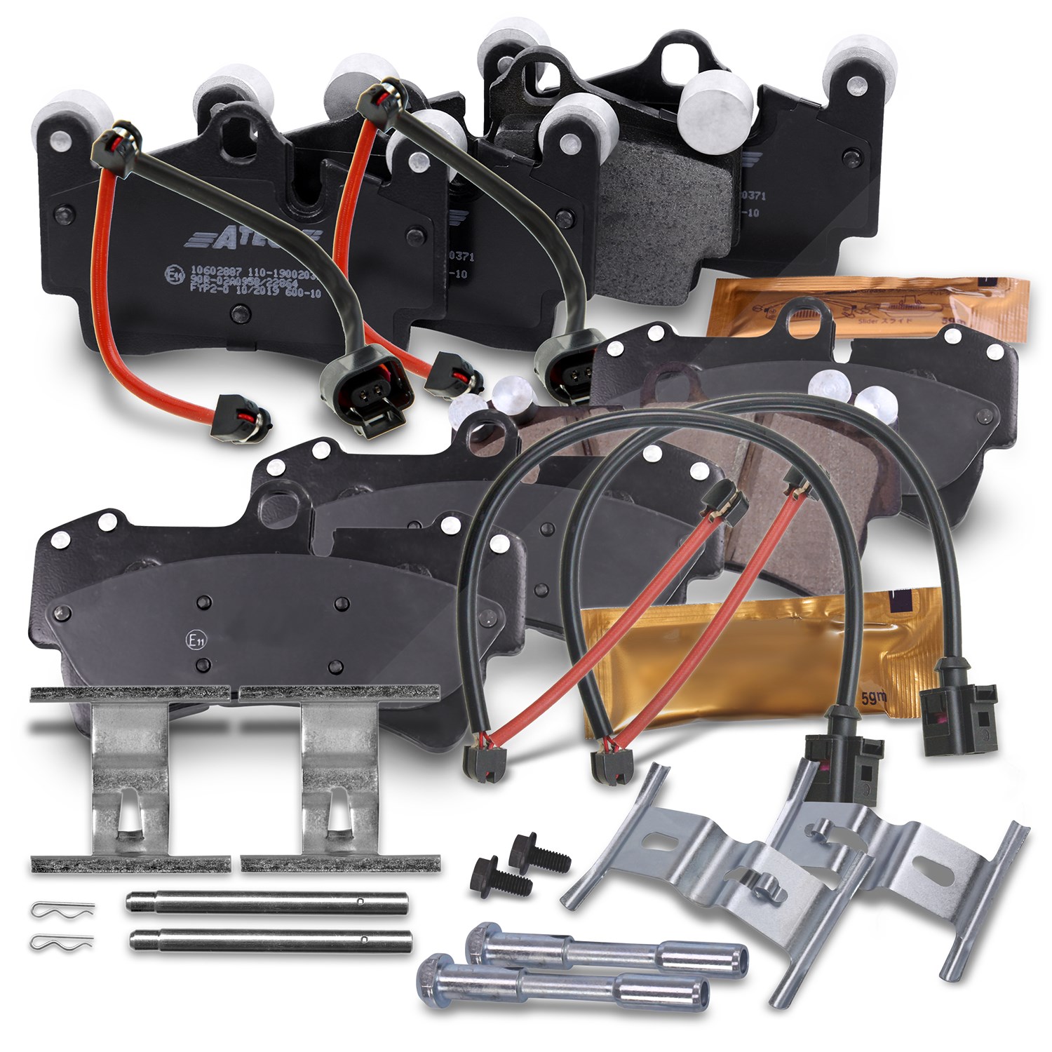 Bestprice Satz Bremsbeläge +VWK +Zubehör Vorne+Hinten [Hersteller-Nr. 40378624] für VW, Porsche, Audi