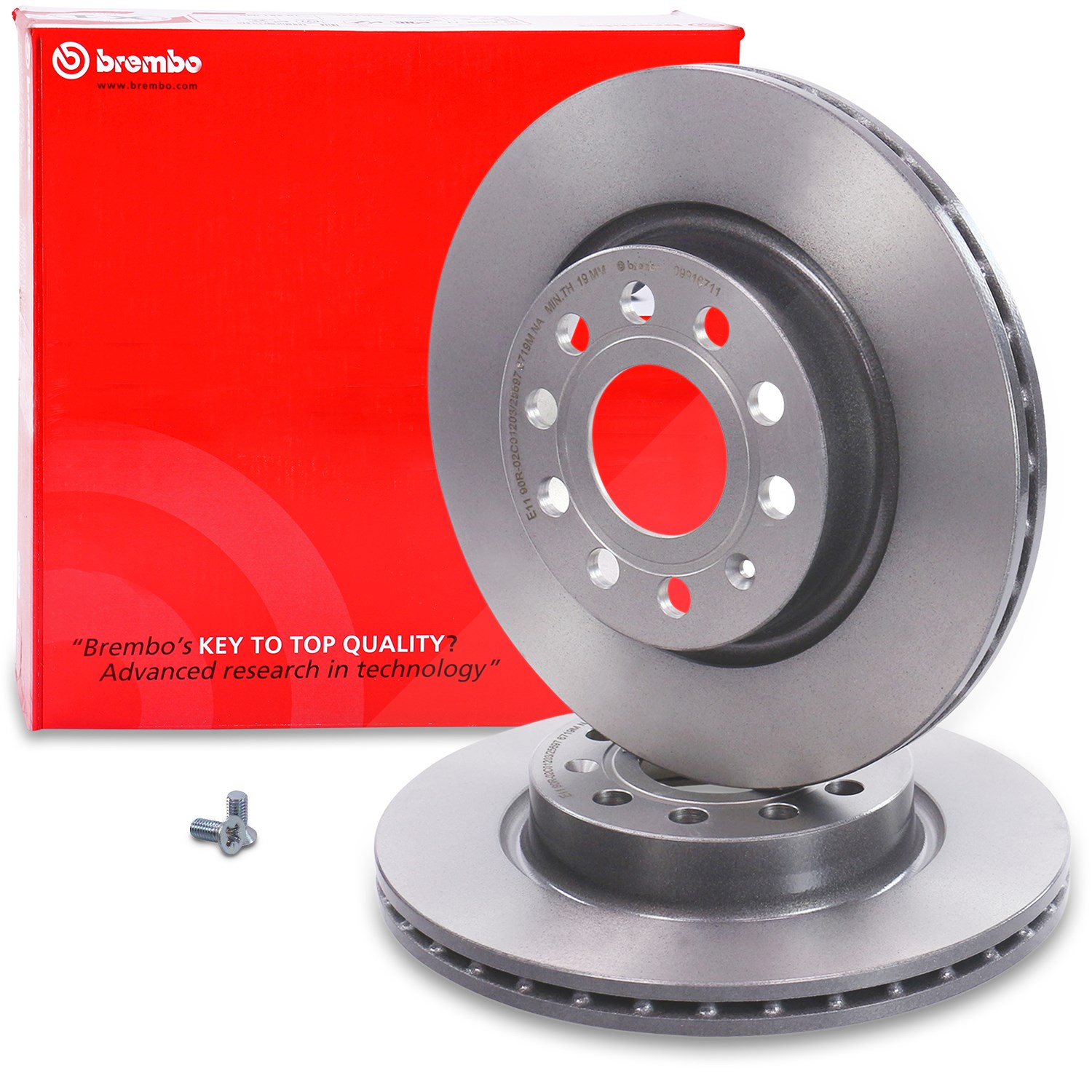 Brembo Bremsscheibe belüftet vorne [Hersteller-Nr. 09.9167.11] für Skoda, Seat, VW, Audi