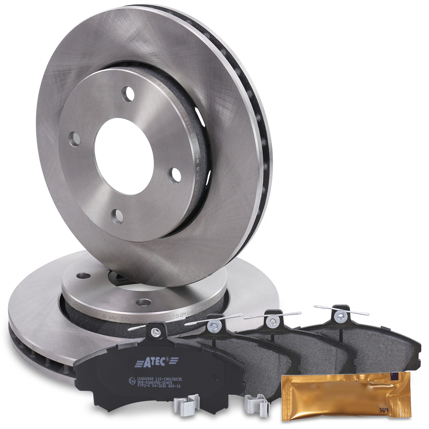 Bestprice Bremsscheiben + Bremsbeläge Vorderachse Belüftet [Hersteller-Nr. 10603188] für Smart, Mitsubishi